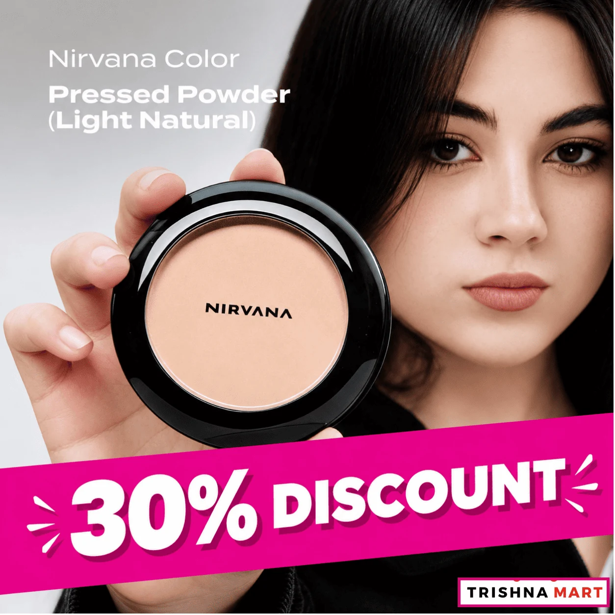 Nirvana Color Mattifying & Proless Pressed Powder – Light Golden image 2